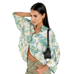 Zara oversized linen blend shirt